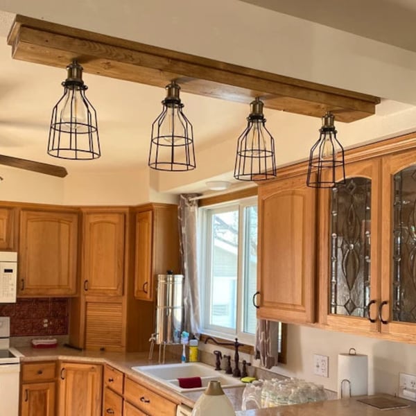 Farmhouse Beam Light Fixture: Rustic Elegance with Handcrafted Ceiling Barn Fixture,  Designed for Cozy and Stylish Home Decor