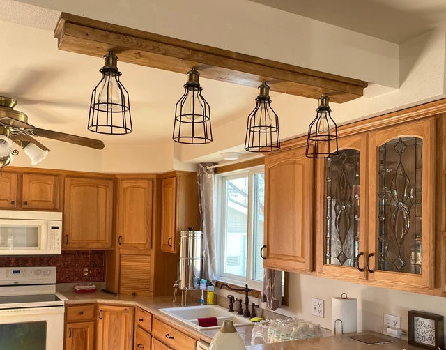 Farmhouse Beam Light Fixture: Rustic Elegance with Handcrafted Ceiling Barn Fixture,  Designed for Cozy and Stylish Home Decor