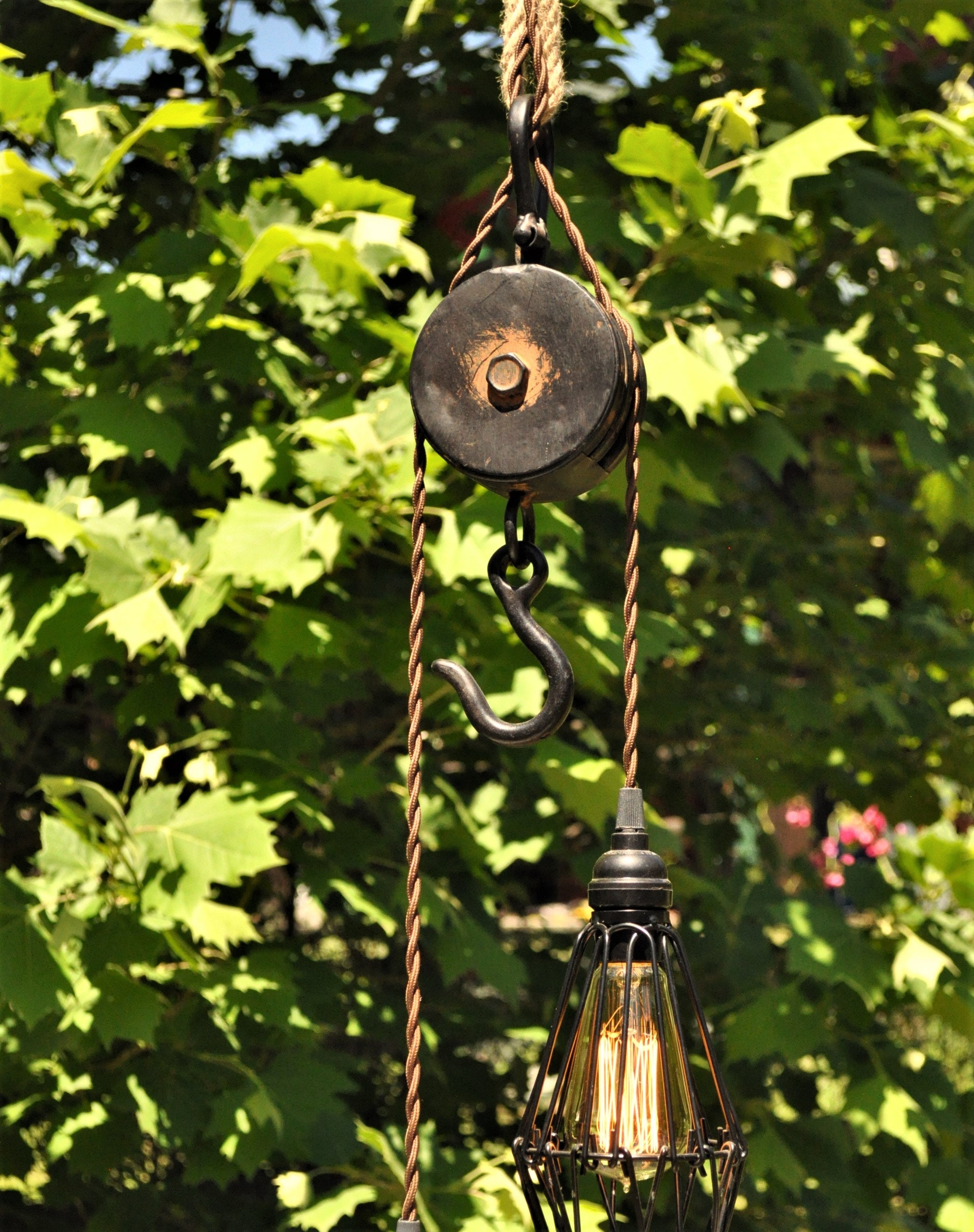 Farmhouse Pulley Lighting - Etsy