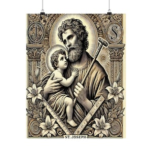 St. Joseph and the Child Jesus, Catholic Poster