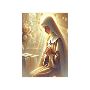 St. Catherine of Siena in Prayer Holy Card