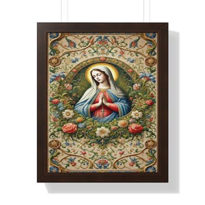 Ingelijste verticale poster Our Lady of Grace-wandtapijt