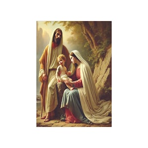 The Holy Family - A Moment of Divine Peace Holy Card