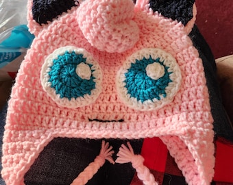jigglypuff crochet beanie