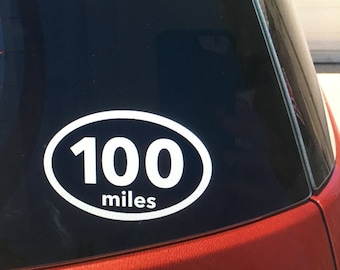 100 miles vinyl car window sticker, ultra runner gift, 100 miles car decal, 100 miles ultra, trail runner decal, trail running gift