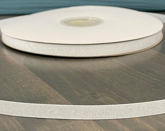 white glitter ribbon, 3/8" white glitter ribbon