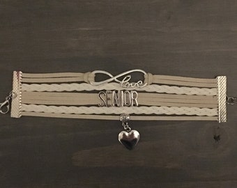 senior bracelet, gift for girl, high school senior bracelet, bridging to senior, troop gift