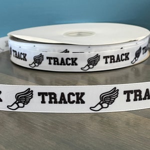 track ribbon, 7/8" grosgrain ribbon, TRACK ribbon great for DIY leis, mums, bows, and zipper pulls