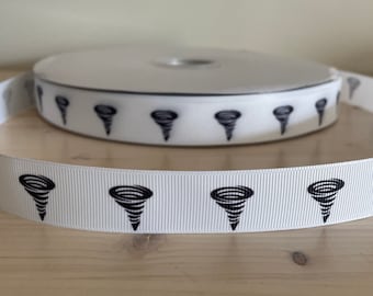 Tornado ribbon, 7/8” grosgrain ribbon, school mascot ribbon
