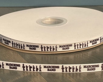 marching band ribbon, 3/8" grosgrain ribbon, marching band gift