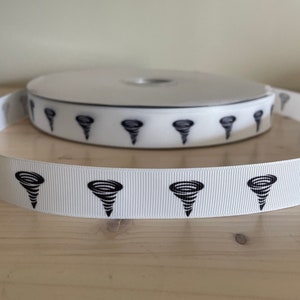 Tornado ribbon, 7/8” grosgrain ribbon, school mascot ribbon