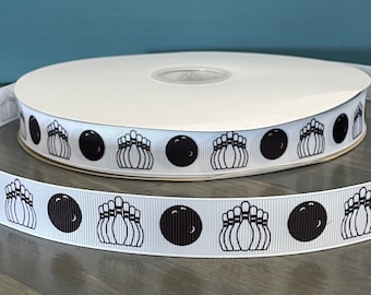 bowling ribbon, 7/8" grosgrain ribbon, bowling ball and bowling pins