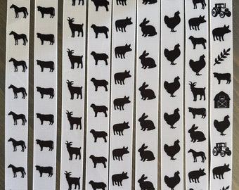 Cinta de animales de granja, cinta de 2,2 cm para moños, cinta de animales de granja para manualidades, creadores de leis y mamás.