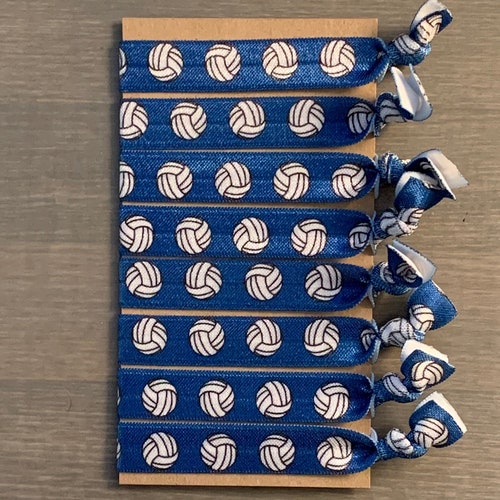Navy Blue Volleyball Hair Ties Set of 8 Creaseless Hair Ties Etsy