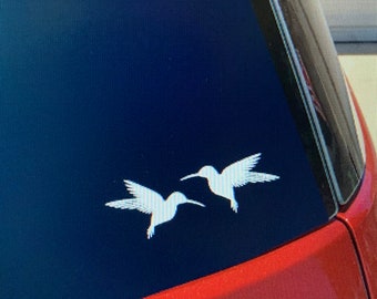 hummingbird decals, set of 2 hummingbird vinyl stickers, hummingbird car window vinyl decal