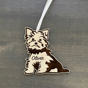 yorkshire terrier ornament, personalized yorkshire terrier ornament with dog&#39;s name, Christmas ornament for dog mom