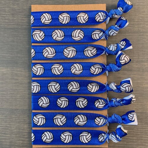 Volleyball Hair Ties Red Volleyball Team Gift Set of 8 Etsy
