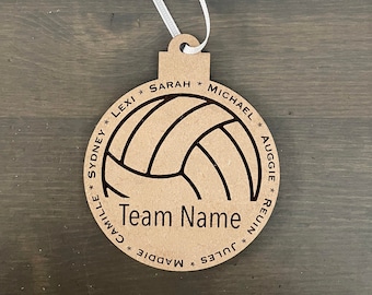 volleyball ornament, volleyball coach gift, volleyball senior gift, water polo ornament personalized with team name and players' names