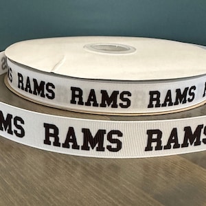 Rams ribbon, 7/8” grosgrain ribbon, school mascot ribbon, Rams school ribbon
