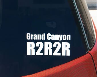 Rim to Rim to Rim vinyl car window sticker, R2R2R decal, Grand Canyon hike