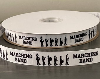 marching band ribbon, 7/8" grosgrain ribbon, marching band gift