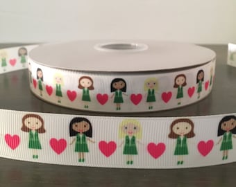 7/8" grosgrain ribbon, junior scouting ribbon, hair bow diy, troop ribbon