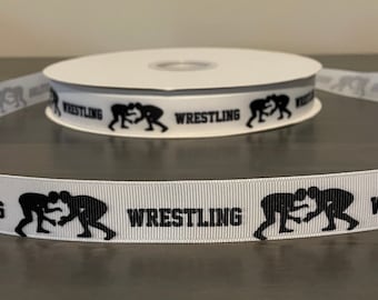 wrestling ribbon, 7/8" grosgrain ribbon, 7/8" ribbon that is great for making leis or mums