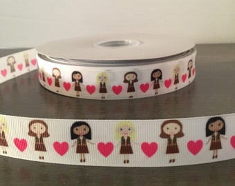 7/8" grosgrain ribbon, brownie scouting ribbon, diy hair bow, diy camp swaps, brownie troop ribbon