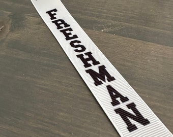 freshman ribbon, 7/8" ribbon for bows, freshman ribbon for decorating mums