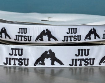 jiu jitsu ribbon, 7/8" grosgrain ribbon, jiu jitsu gift