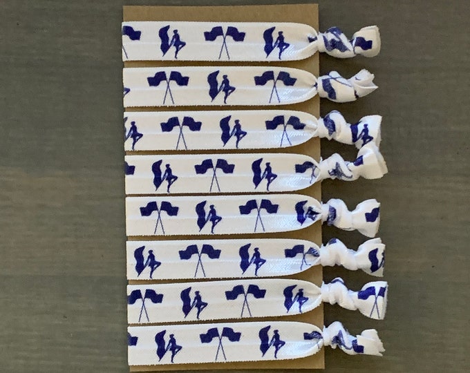 Color Guard Hair Tie Bracelets in Navy Blue, Flag Spinner Elastic Hair ...