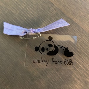 84 panda swap kits, personalized swap kits with name and troop #, diy swaps