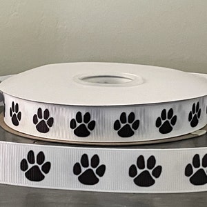 ruban d'empreinte de patte, ruban gros-grain de 7/8 po., ruban de mascotte d'école