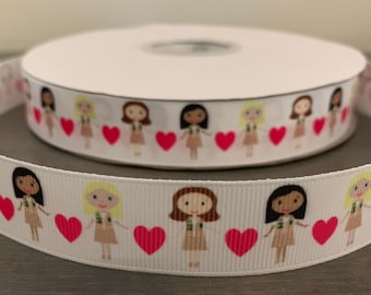 7/8" grosgrain ribbon, cadette scouting ribbon, hair bow diy, ambassador ribbon, senior level ribbon, troop ribbon for diy