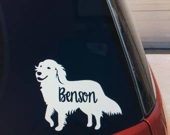 golden retriever car decal