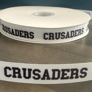 Cinta de los cruzados, cinta de grosgrain de 7/8”, cinta de la mascota de la escuela, cinta de la escuela CRUSADERS