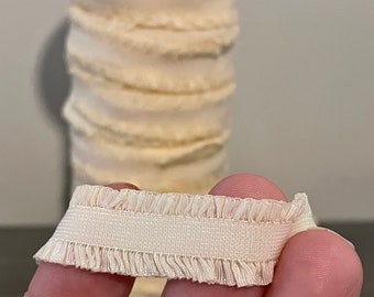 elastic, 5/8" elastic, cream ruffle elastic