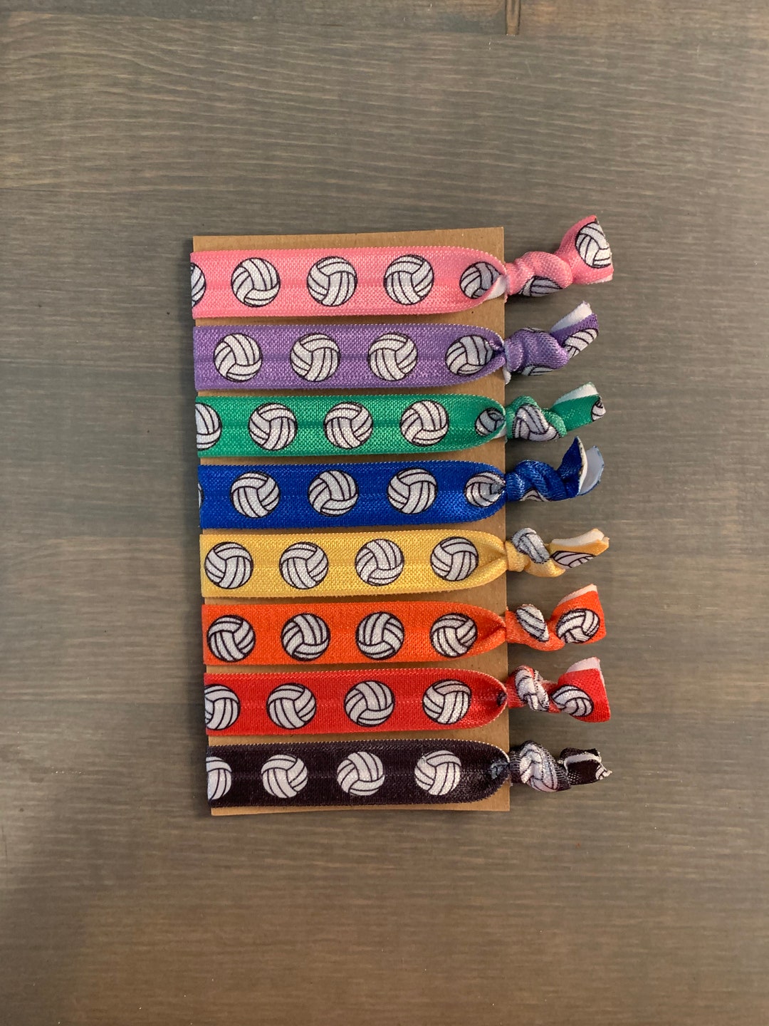 Set of 8 Volleyball Hair Ties Creaseless Hair Ties Elastic Etsy
