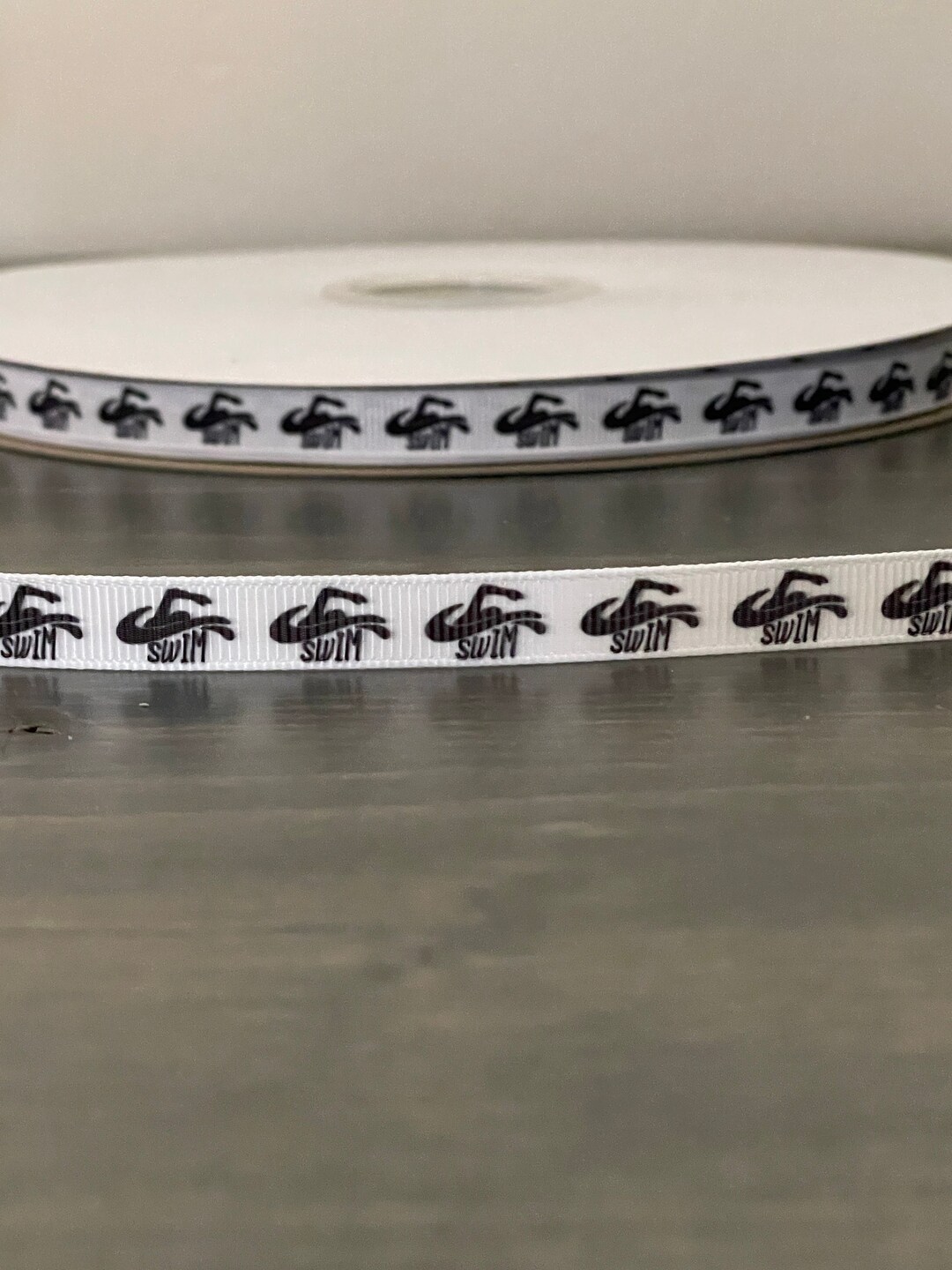 3/8 Swim Ribbon, Swim Grosgrain Ribbon, Gift for Swimmer, Swimming Team