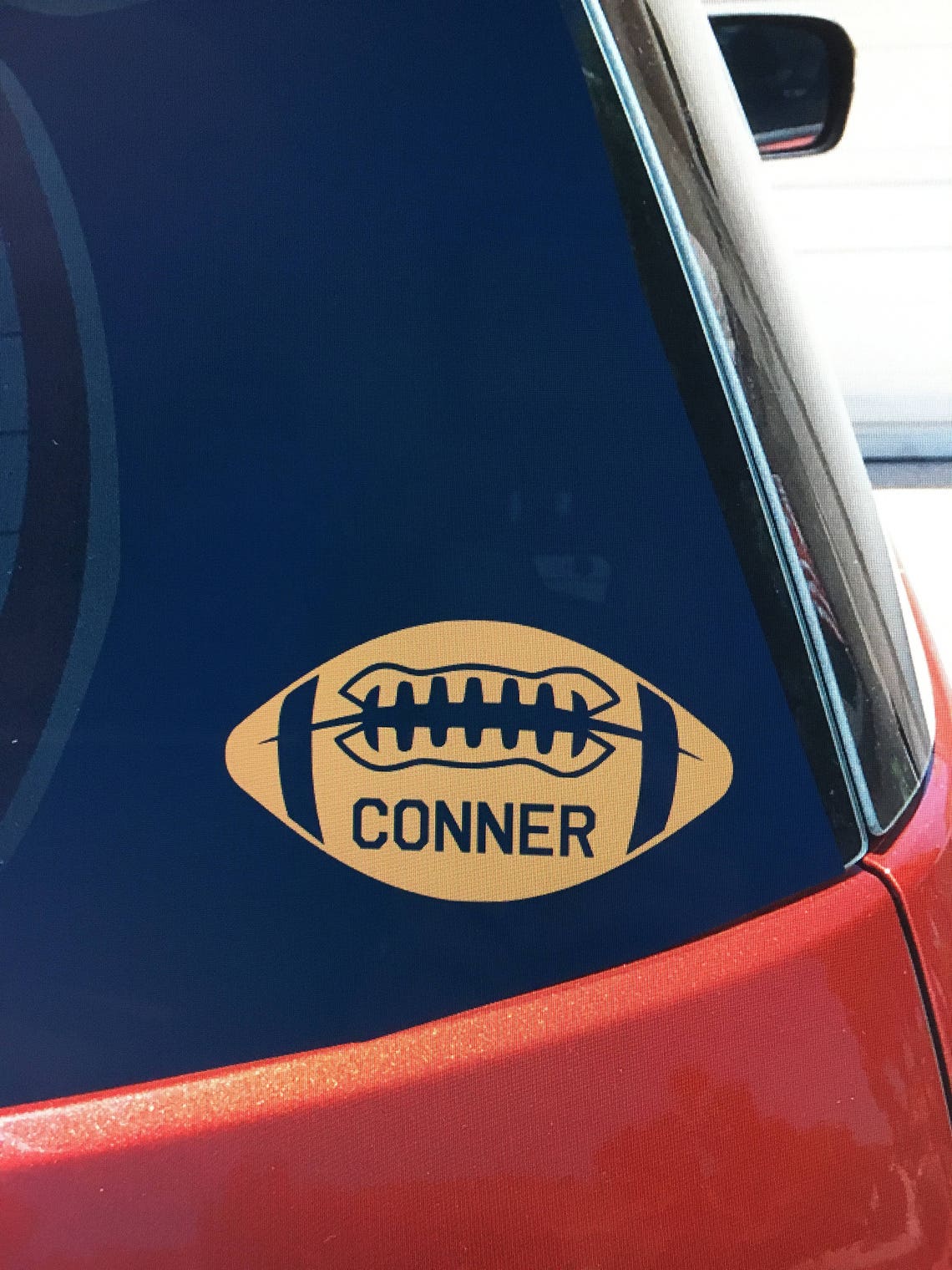 Football vinyl car window sticker personalized with name high Etsy