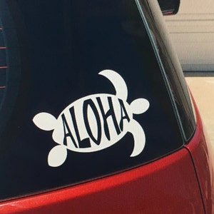 honu vinyl car window sticker, aloha decal, sea turtle, Hawaii car sticker