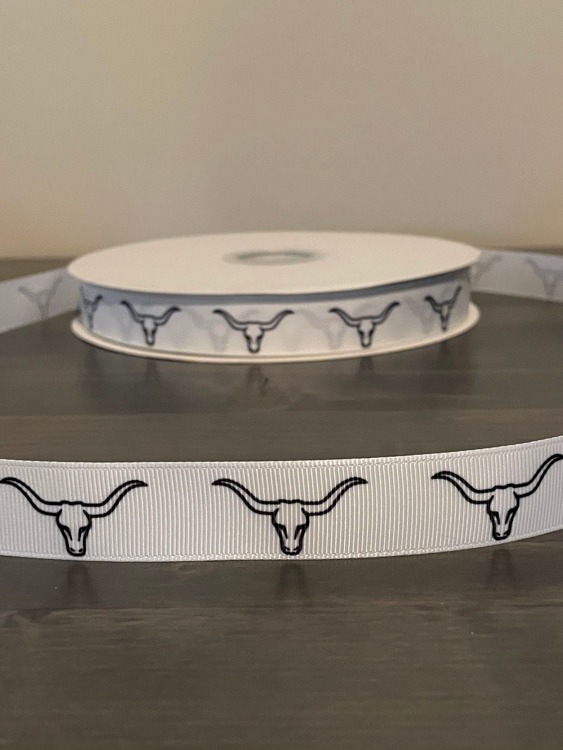 Longhorns Ribbon Longhorn Ribbon, 7/8” Grosgrain Ribbon, School Mascot Ribbon, Ribbon ...
