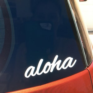 aloha vinyl car window sticker, Hawaii decal
