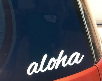 aloha vinyl car window sticker, Hawaii decal