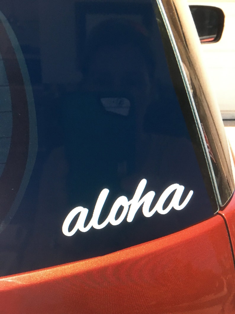 Aloha Vinyl Car Window Sticker Hawaii Decal Etsy