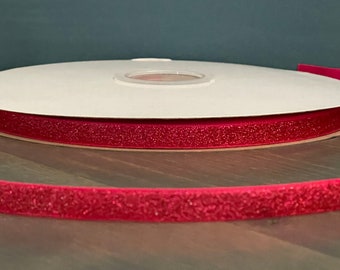 pink glitter ribbon, 3/8" silver glitter ribbon