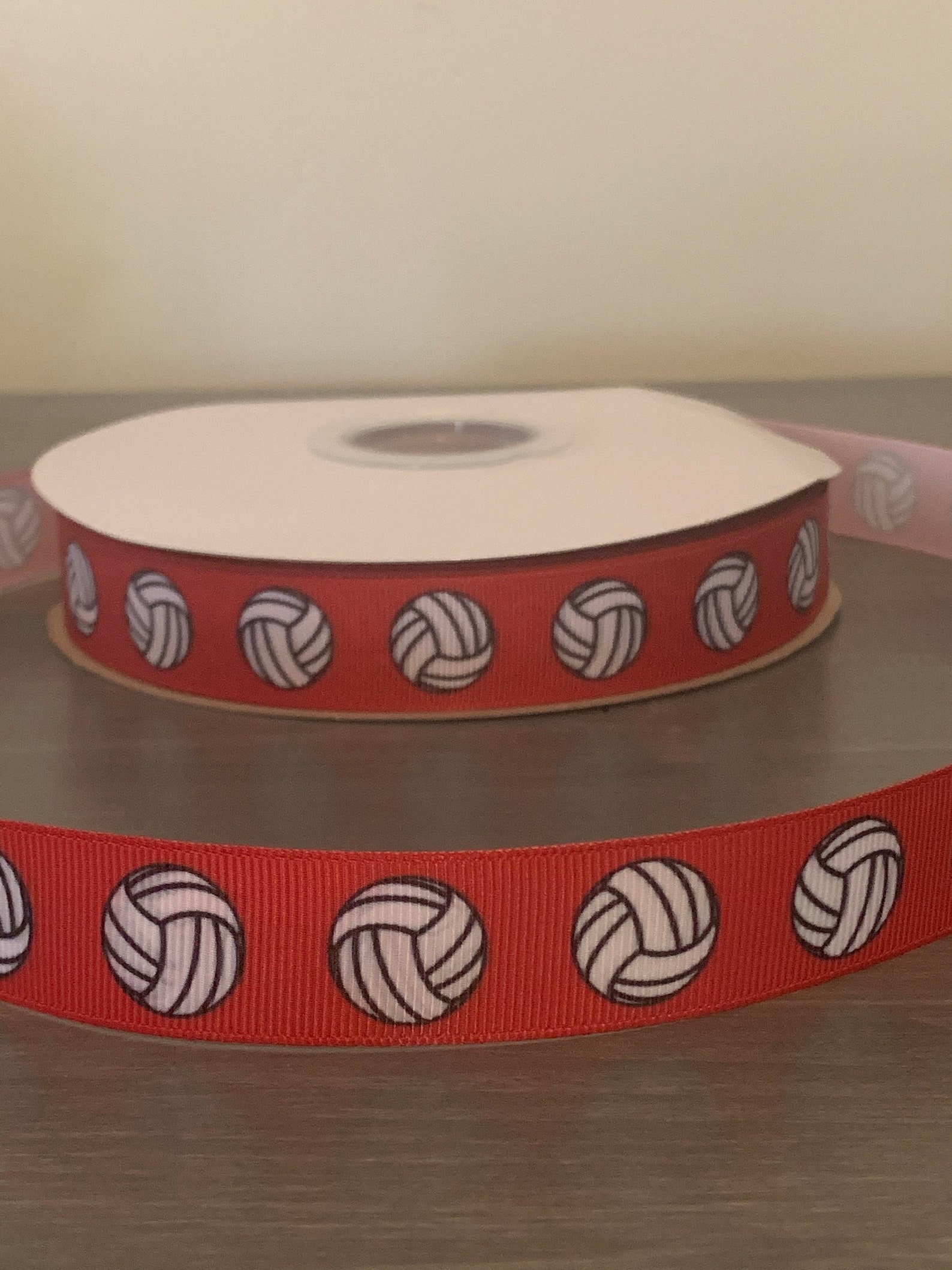 Volleyball ribbon 7/8 grosgrain ribbon red volleyball Etsy