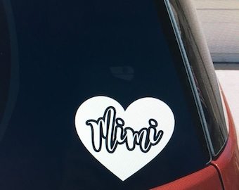 Mimi vinyl car window sticker, Mimi decal, gift for grandma
