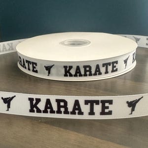 karate ribbon, 7/8&quot; grosgrain ribbon, 7/8&quot; fencing ribbon that is great for making leis, mums or cheer bows
