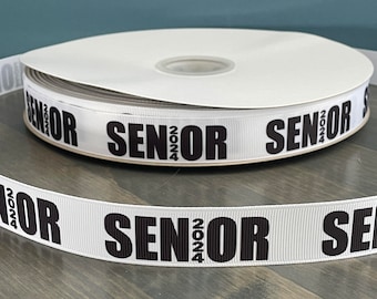 2024 - senior class of 2024 ribbon, 7/8" grosgrain ribbon, 7/8" ribbon that is great for making leis, mums or cheer bows